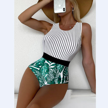 Printed Sexy One-piece Bikini Strap Ladies Swimsuit