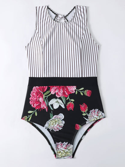 Printed Sexy One-piece Bikini Strap Ladies Swimsuit