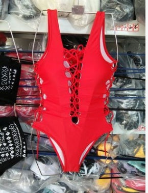 Sexy Bikini Deep V Back Triangle Bandage One Piece Swimsuit
