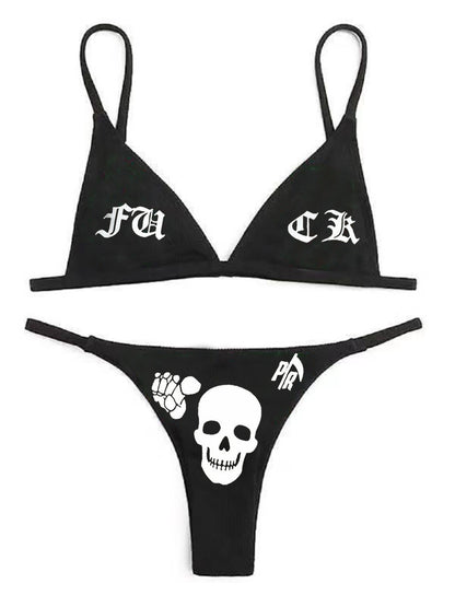 Funny Reversible Bikini Offset Curve Set